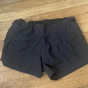 Black lululemon running shorts